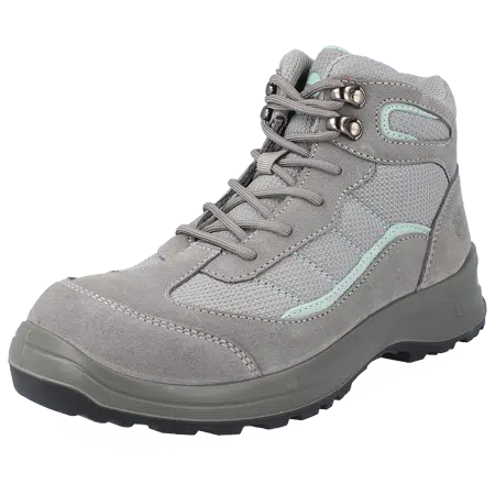 Diseño ergonómico de la bota Susanita Grey para trabajos industriales.