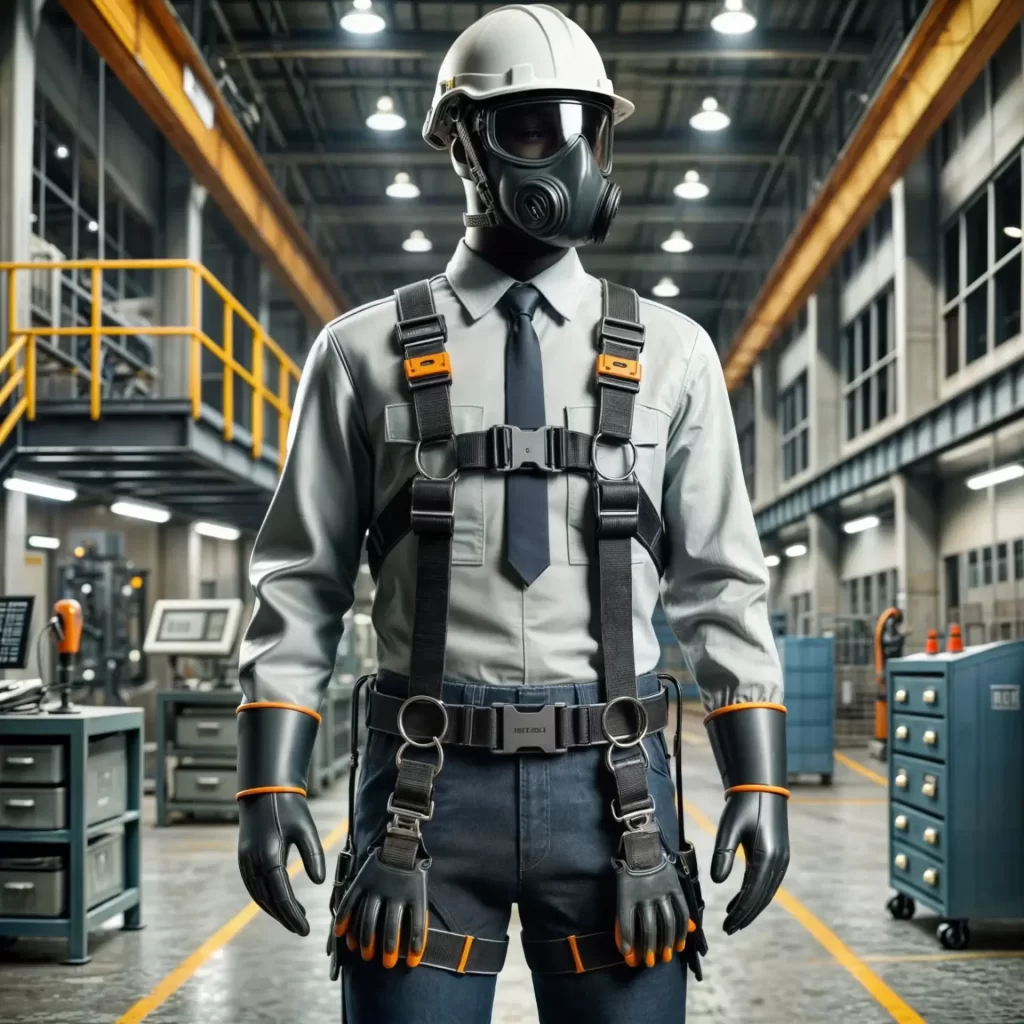 Trabajador usando un EPP ajustado para máxima protección